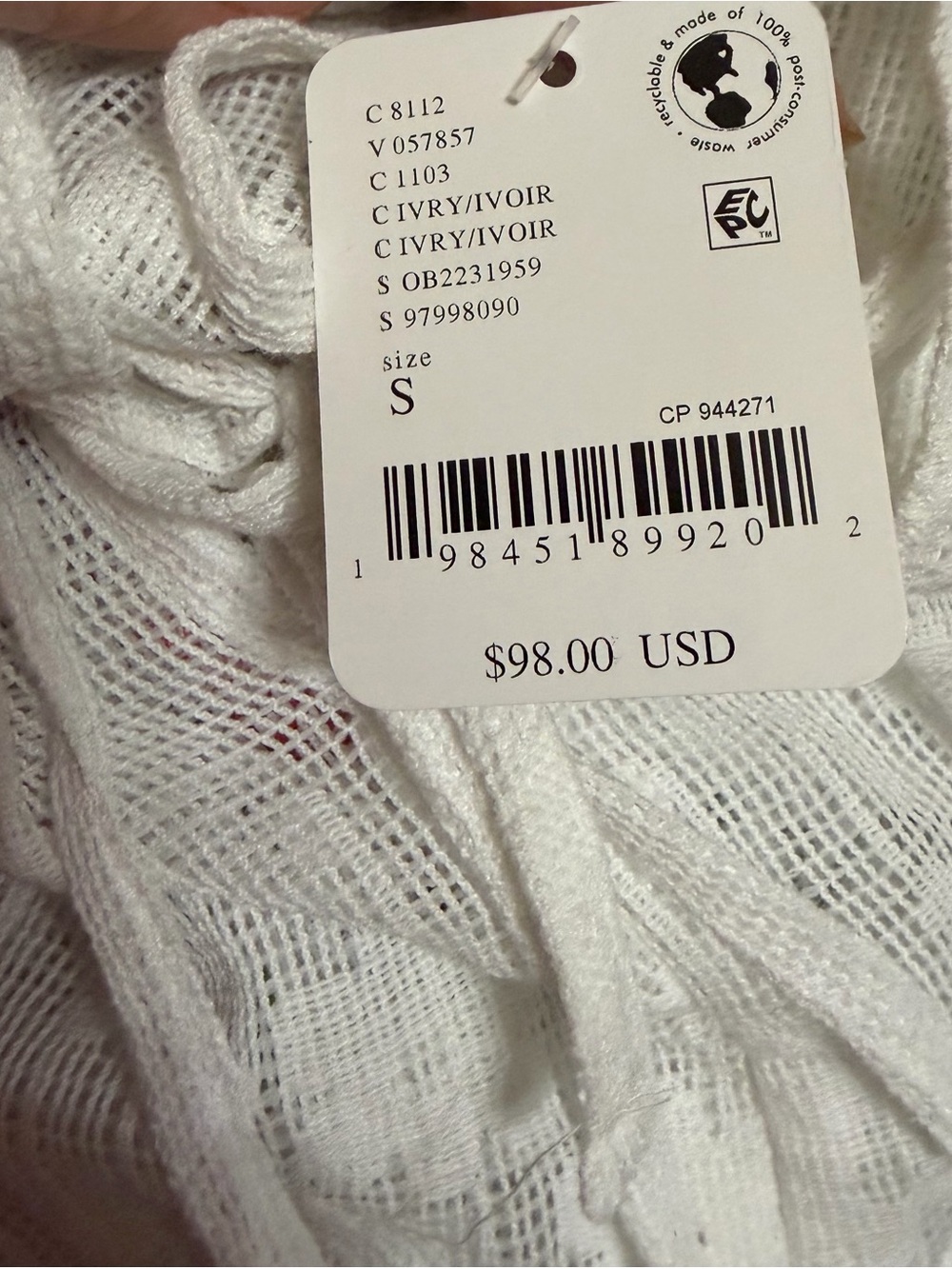 Free People nwt White Sleeveless Lace Tie-Front/back Tunic - Picture 6 of 9